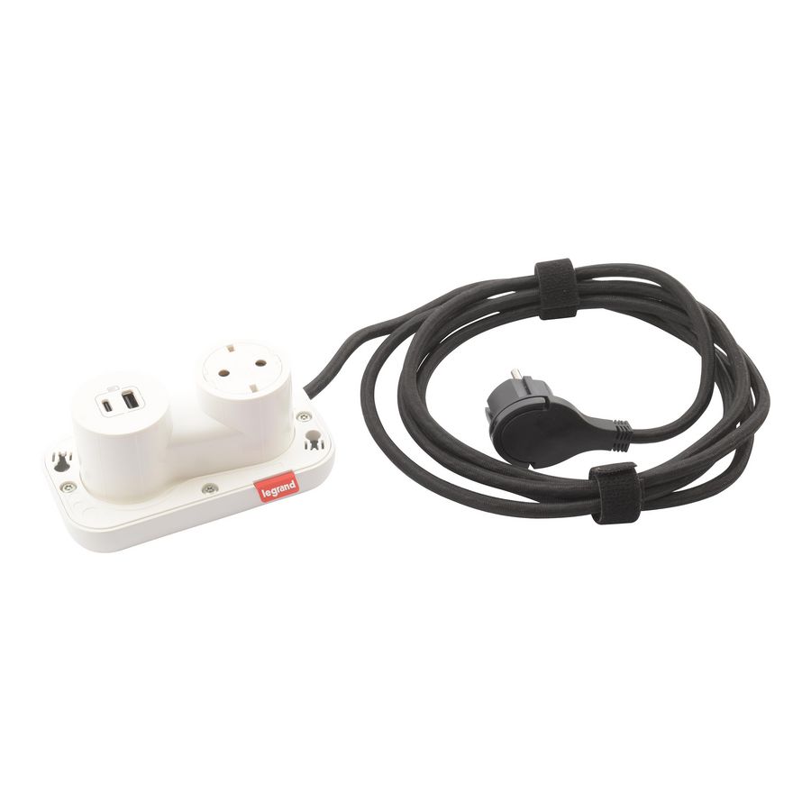 Mechanisme 1 Wandcontactdoos + USB wit ElectrOn Incara