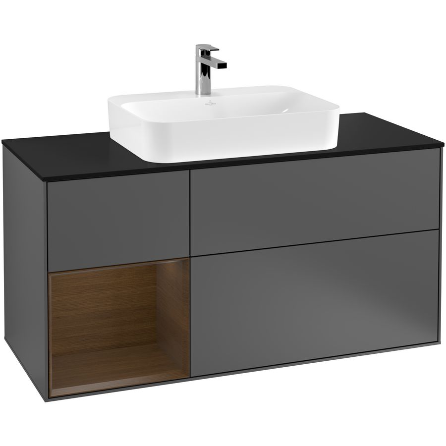 Wastafelonderkast Finion 1200x603x501mm Antr. Matt Lacquer F412GNGK