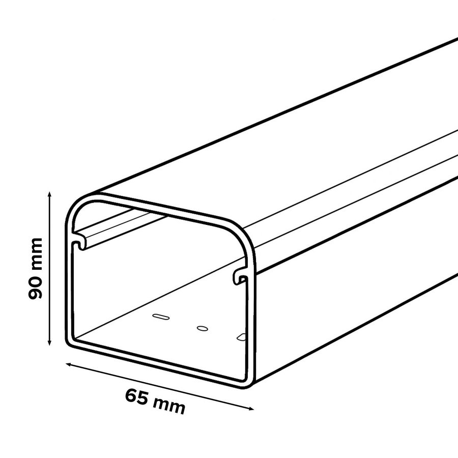 Doos a 16m. Leidingkanaal airco 90x65mm grijs RAL7016 (8x2m.)