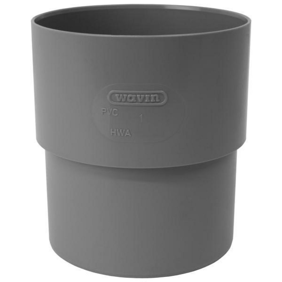 Verbindingsstuk HWA PVC 80mm grijs mof/verjongd spie
