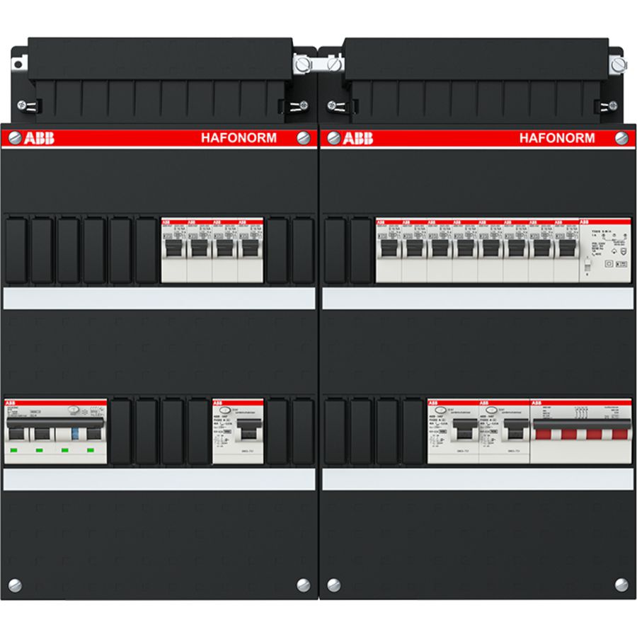 Installatiekast 12x achter 3x 30mA = HS + C + T 3-fasen