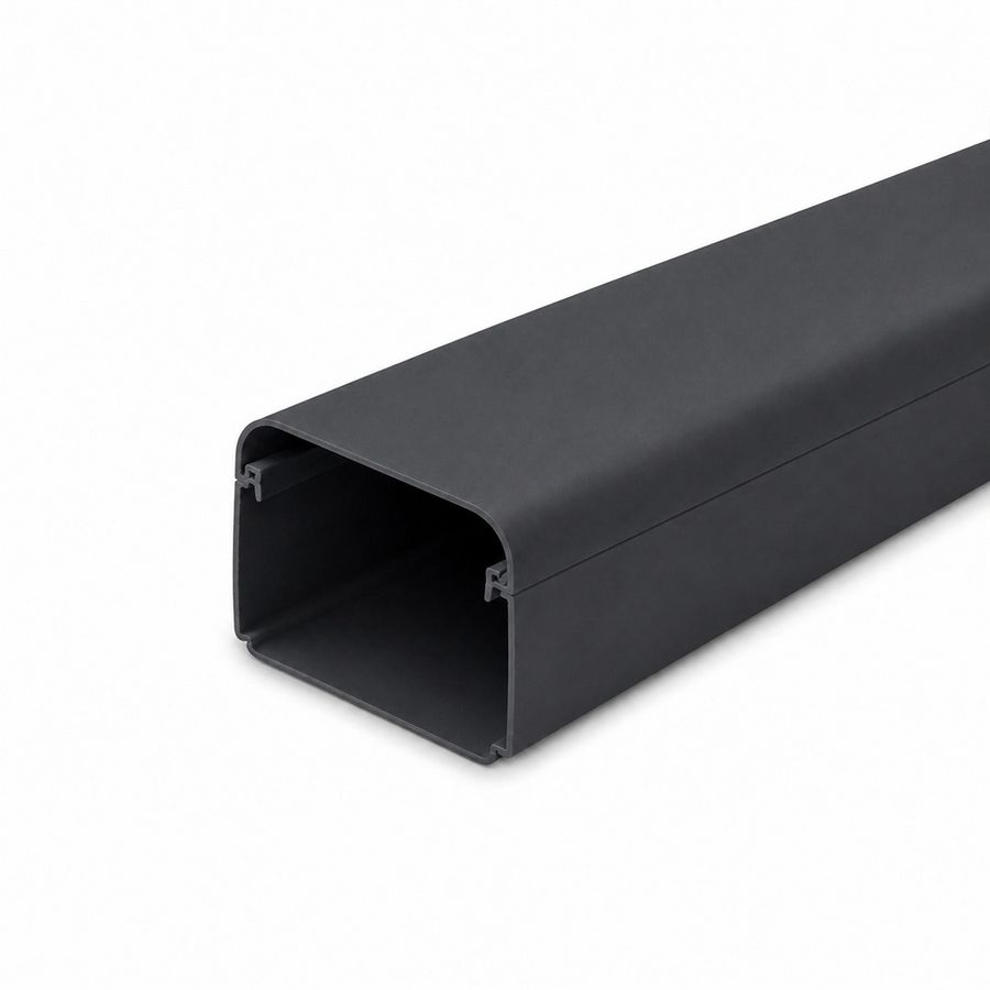 Lengte a 2mtr. leidinggoot met folie 90X65mm antraciet grijs PVC RAL7016