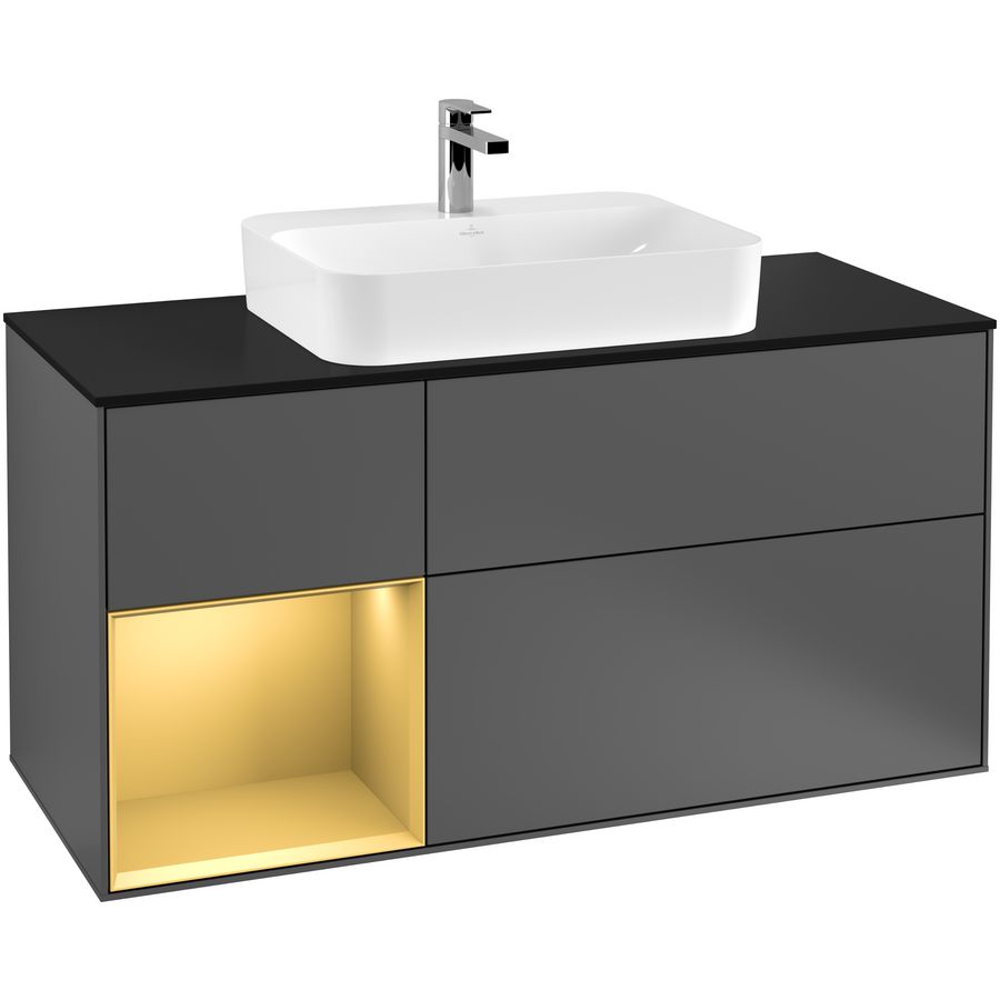 Wastafelonderkast Finion 1200x603x501mm Antr. Matt Lacquer F412HFGK