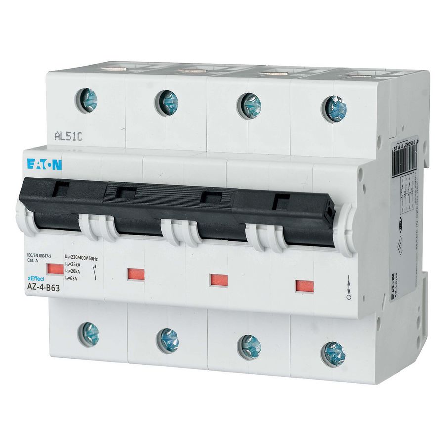 installatieautomaat (MCB) AZ B-karakteristiek 63A 4-polig 25kA
