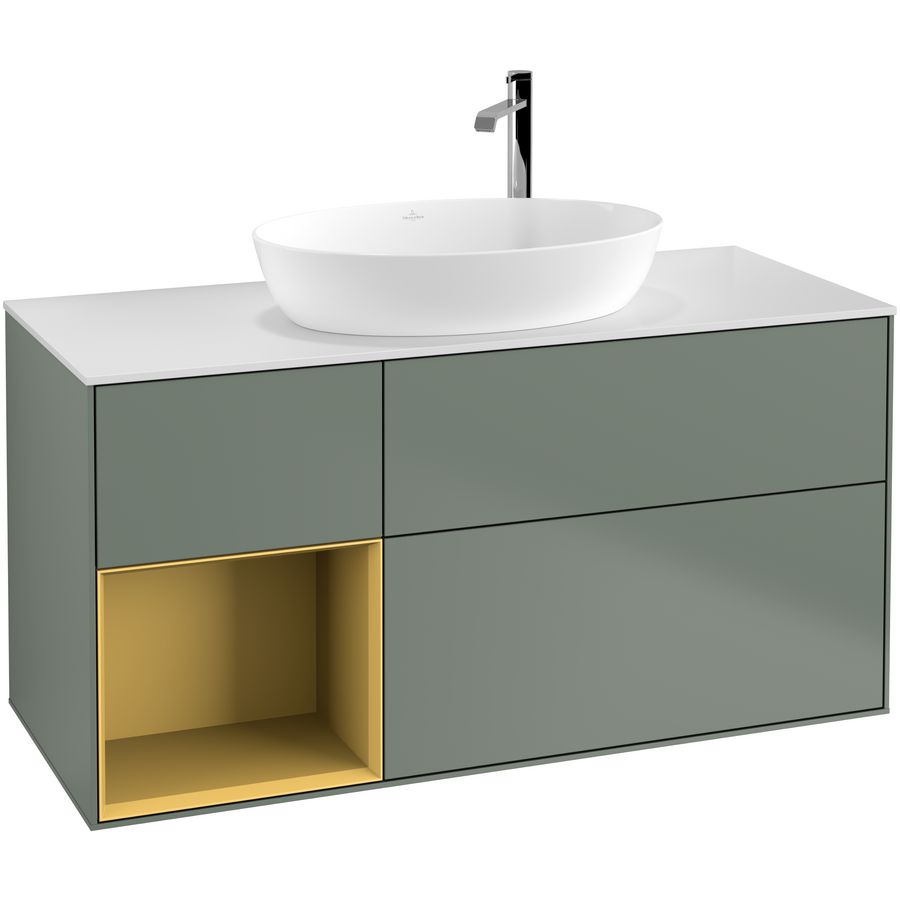 Wastafelonderkast Finion 1200x603x501mm Olive Matt Lacquer G941HFGM
