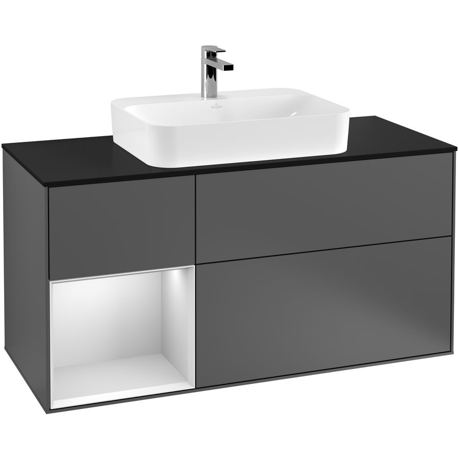 Wastafelonderkast Finion 1200x603x501mm Antr. Matt Lacquer F412MTGK