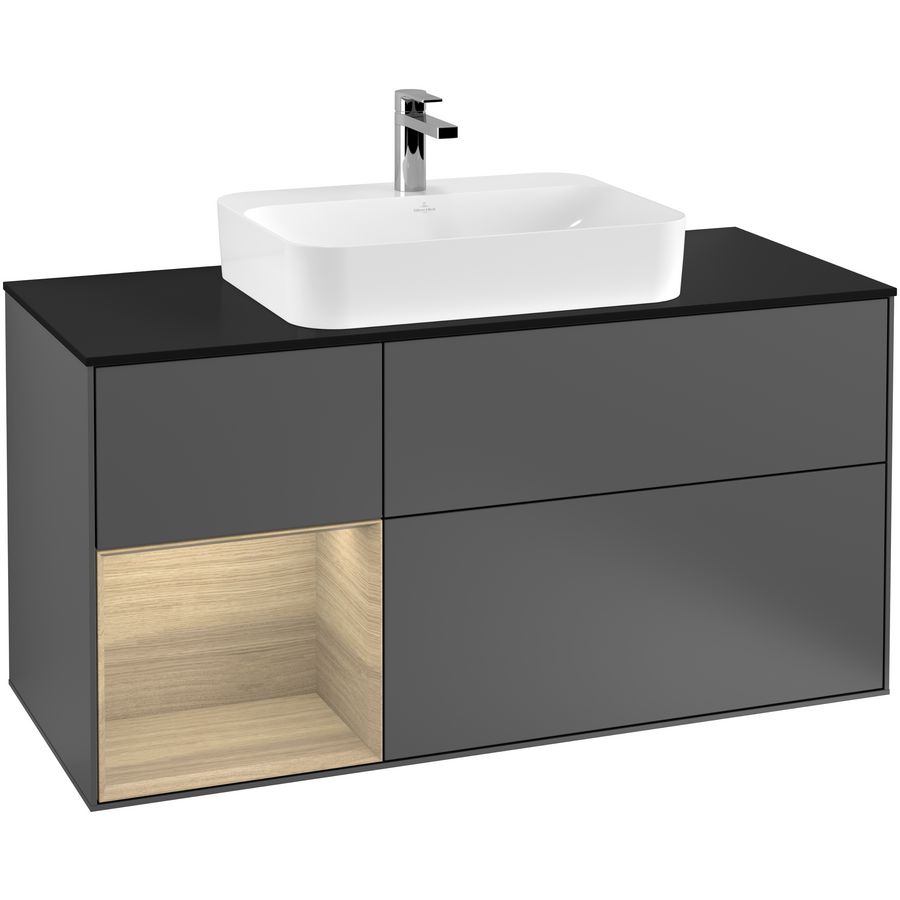 Wastafelonderkast Finion 1200x603x501mm Antr. Matt Lacquer F412PCGK