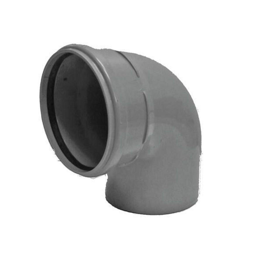 PVC manchet bocht 88° 200mm SN4 grijs mof/spie