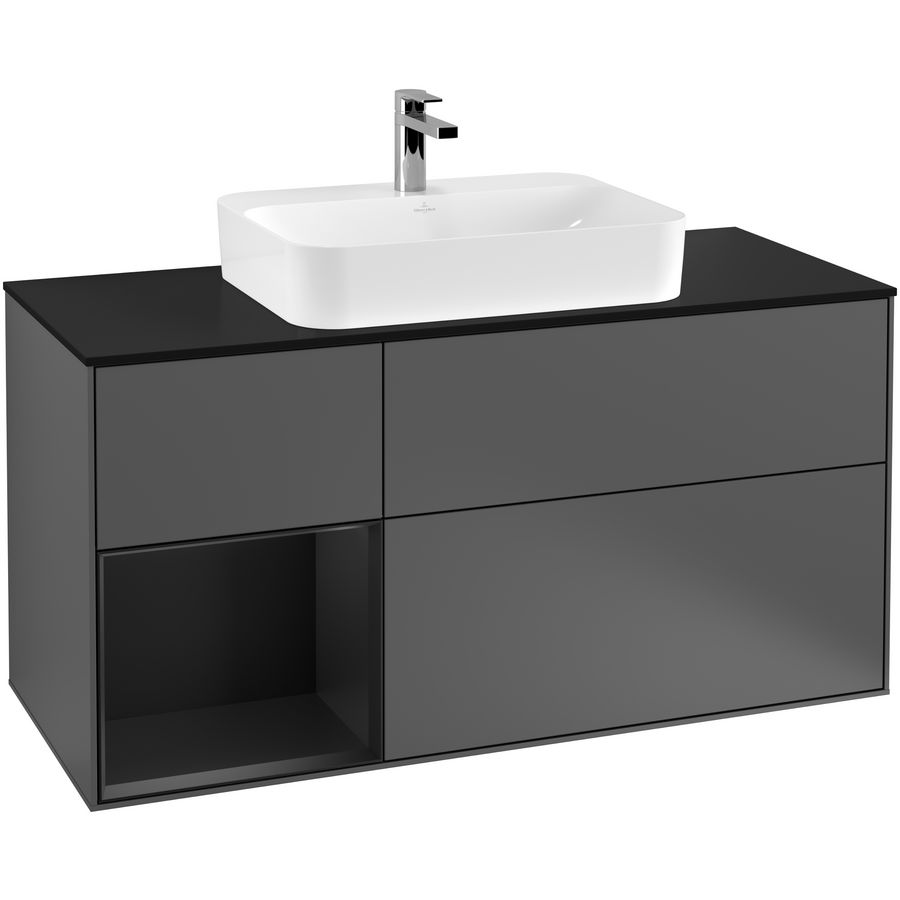 Wastafelonderkast Finion 1200x603x501mm Antr. Matt Lacquer F412PDGK