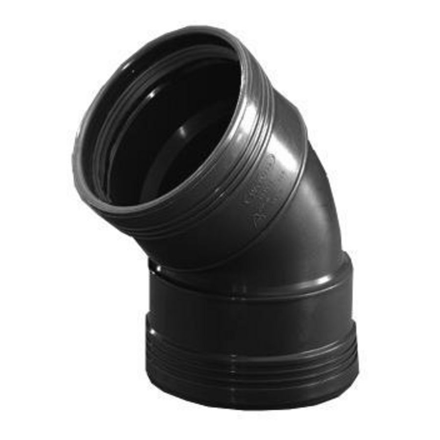 Wafix PP manchet bocht 45° 32mm zwart