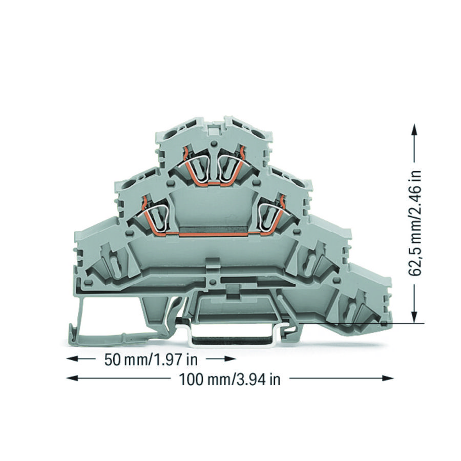 4-etage rijgklem Rijgklem motoraansl. L1-L2 281-531 VVE=50