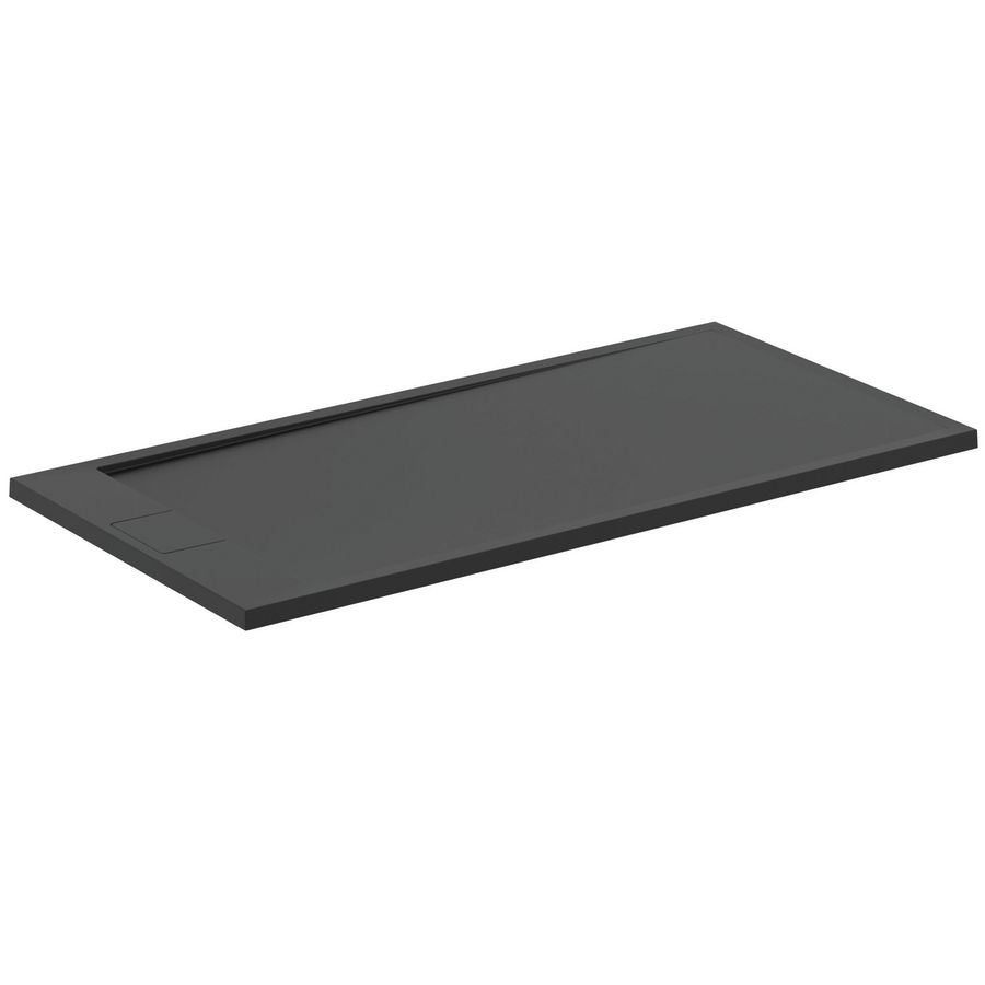 Douchebak ULTRA FLAT I.LIFE rechthoekig 1600x800x33mm zwart  zonder waste (korte zijde)