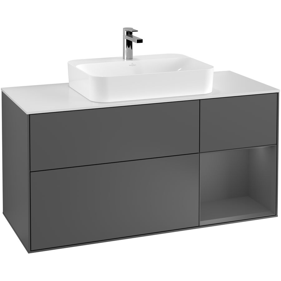Wastafelonderkast Finion 1200x603x501mm Antr. Matt Lacquer F421GKGK