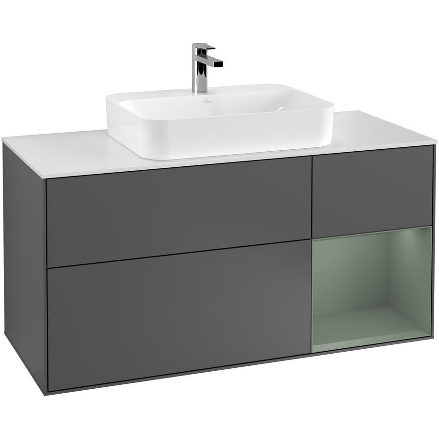 Wastafelonderkast Finion 1200x603x501mm Antr. Matt Lacquer F421GMGK