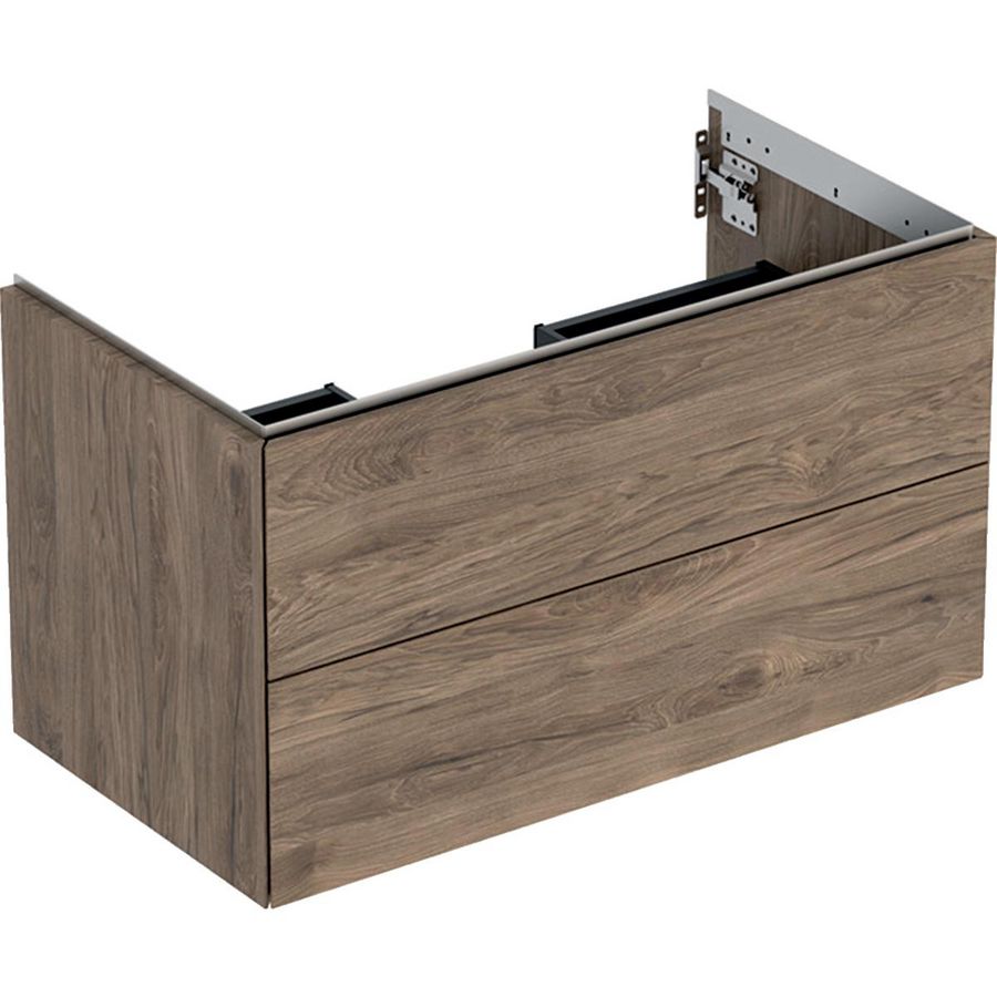 Wastafelonderkast 2x la 90cm noten hickory ONE
