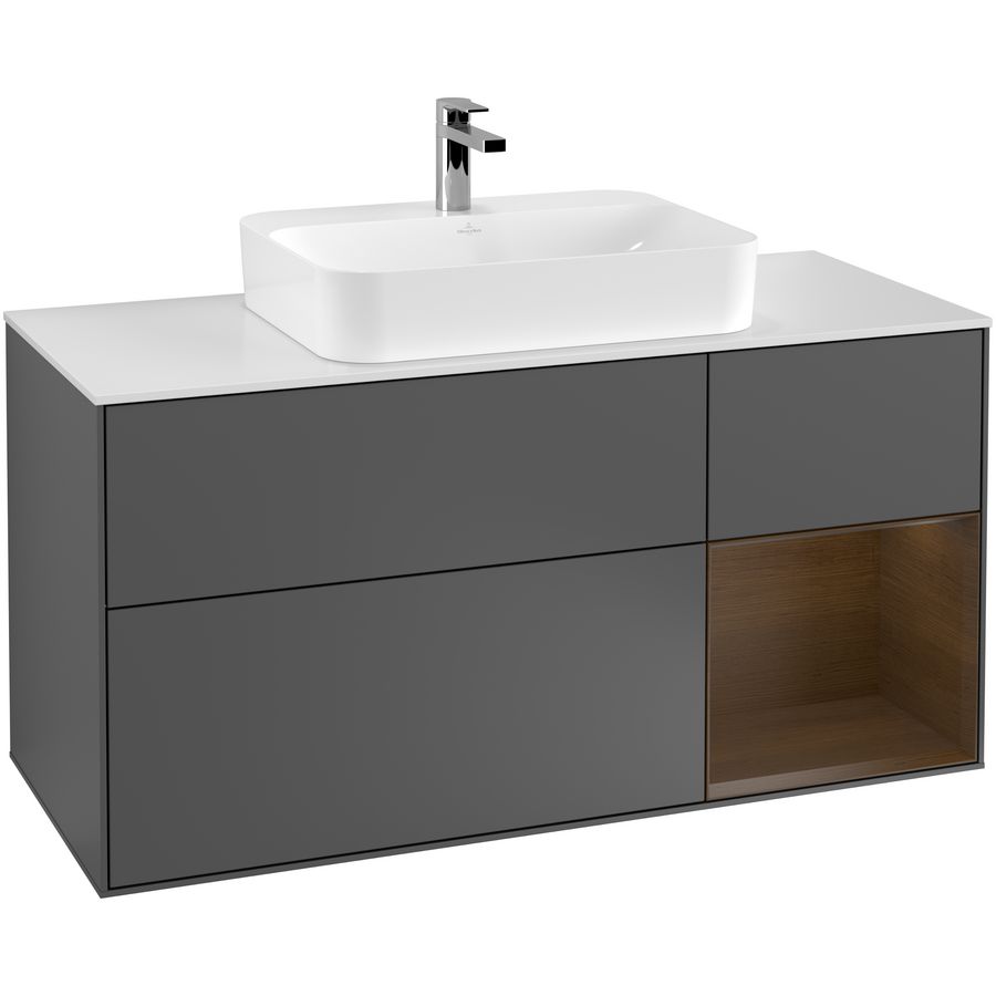 Wastafelonderkast Finion 1200x603x501mm Antr. Matt Lacquer F421GNGK