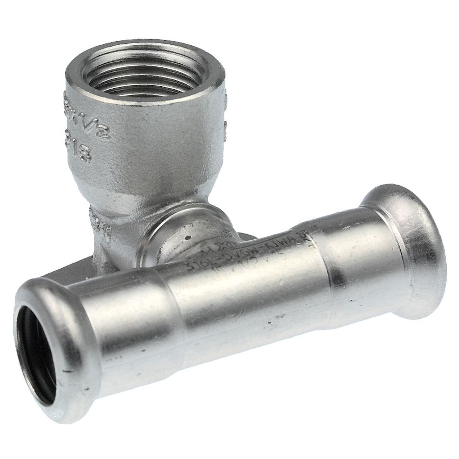 Muurplaat doorstromend 180° XPress RVS 15x1/2"bn.x15mm R2179 VVE=10