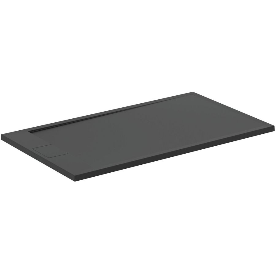 Douchebak ULTRA FLAT I.LIFE rechthoekig 1400x800x33mm zwart  zonder waste (korte zijde)