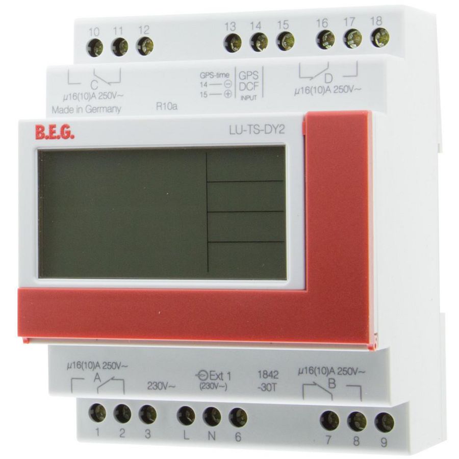 Tijdschakelklokken DY2 DIN-rail montage IP20 4Kanaal