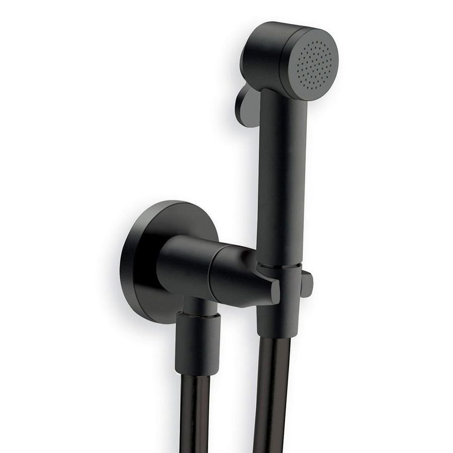 Tuka Tuka closetdoucheset / handsproeier mat zwart kraan, houder en handdouche met aan/uit-knop