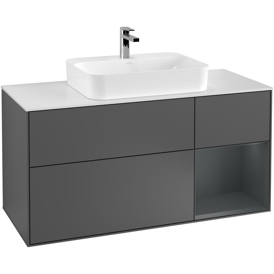 Wastafelonderkast Finion 1200x603x501mm Antr. Matt Lacquer F421HGGK