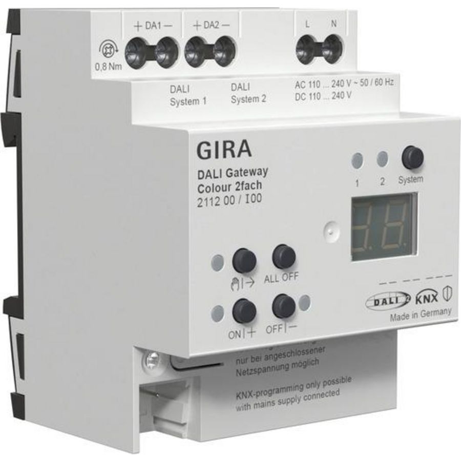DALI gateway Colour 2-voudig DIN-rail KNX Secure