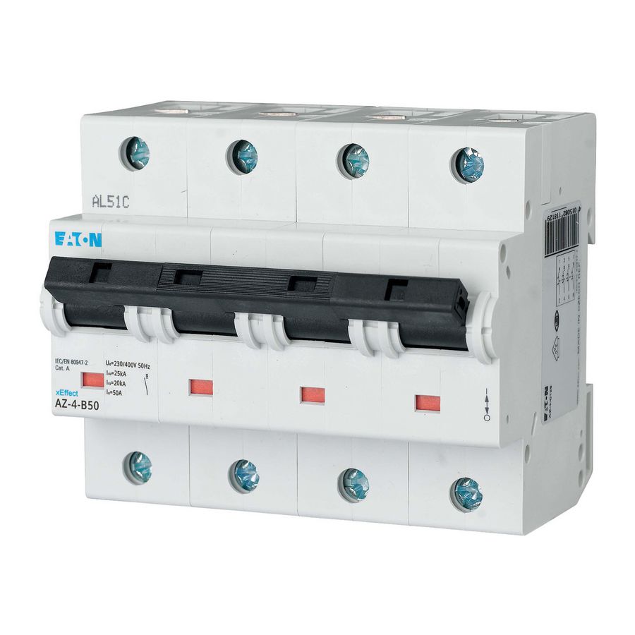 installatieautomaat (MCB) AZ B-karakteristiek 50A 4-polig 25kA
