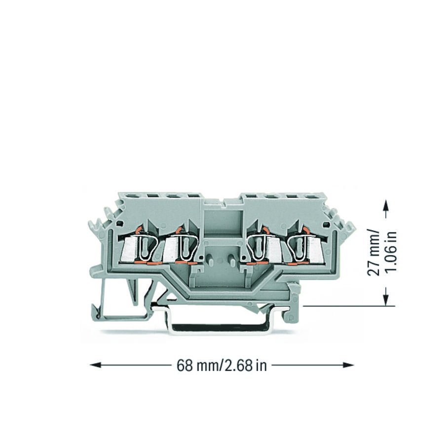 Dubbele rijgklem 1,5mm² markeringsh. zijkant 279-626 VVE=100