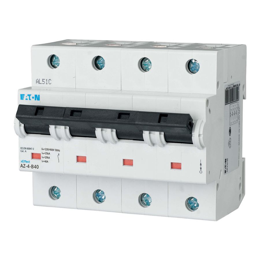 installatieautomaat (MCB) AZ B-karakteristiek 40A 4-polig 25kA