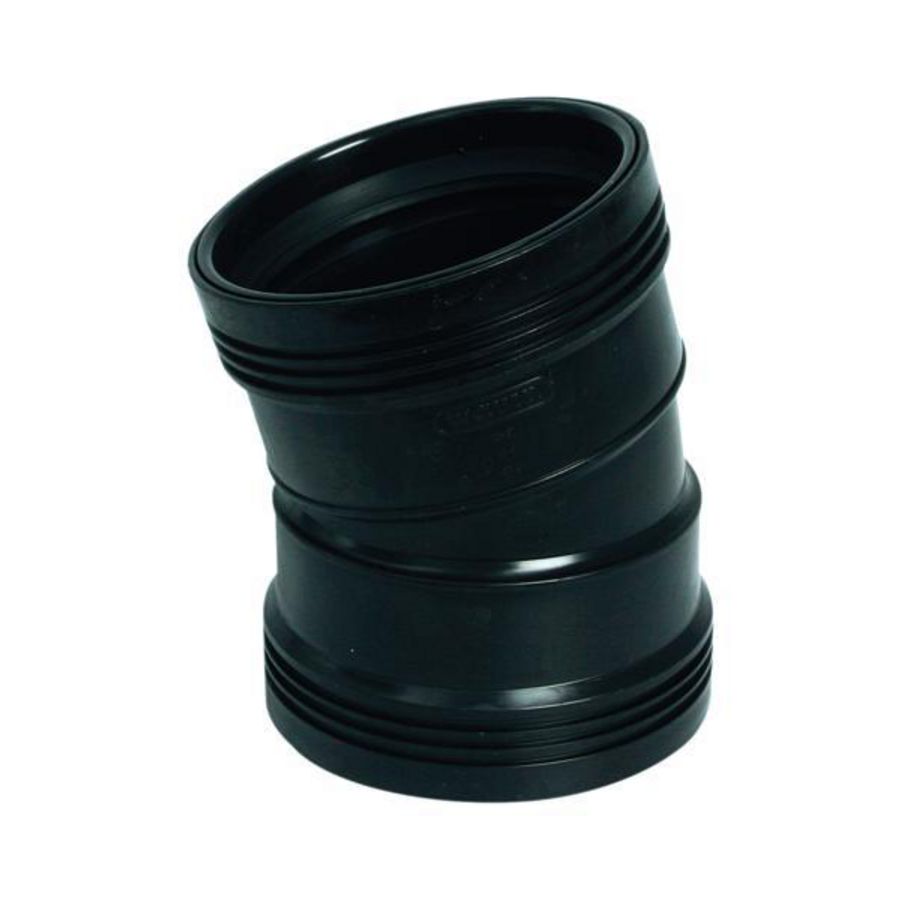 Wafix PP manchet bocht 15° 110mm SN8 zwart