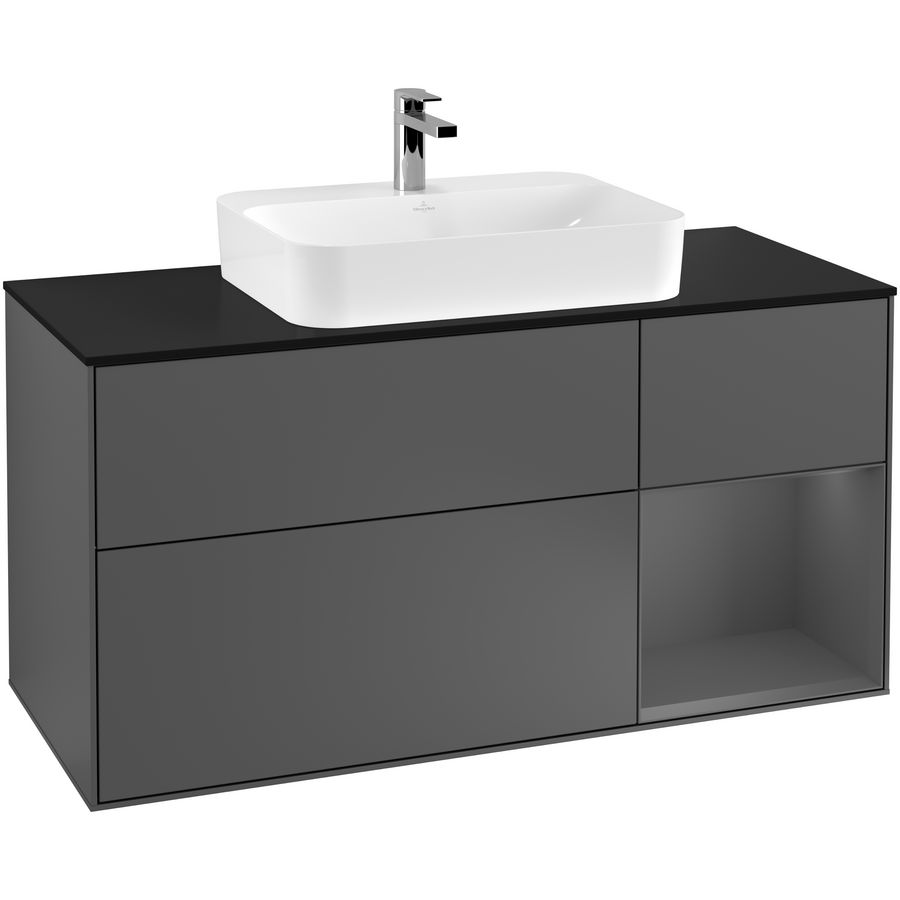 Wastafelonderkast Finion 1200x603x501mm Antr. Matt Lacquer F422GKGK