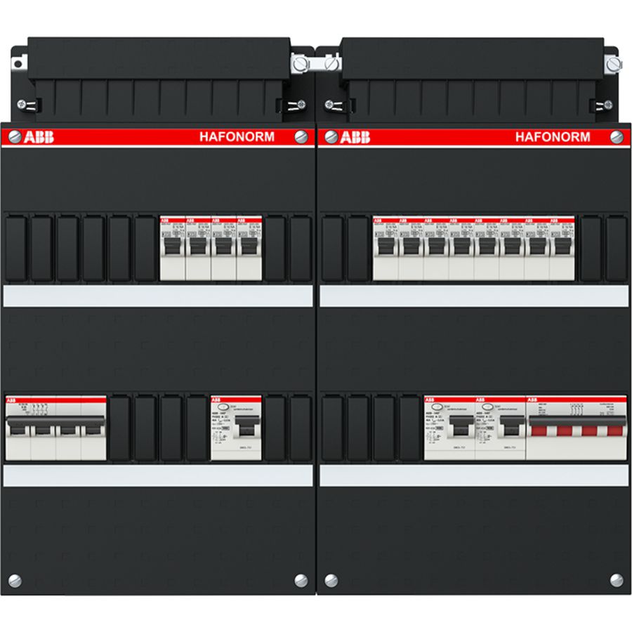 Installatiekast 12x achter 3x 30mA = HS + D 3-fasen