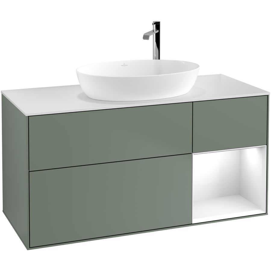 Wastafelonderkast Finion 1200x603x501mm Olive Matt Lacquer G951GFGM