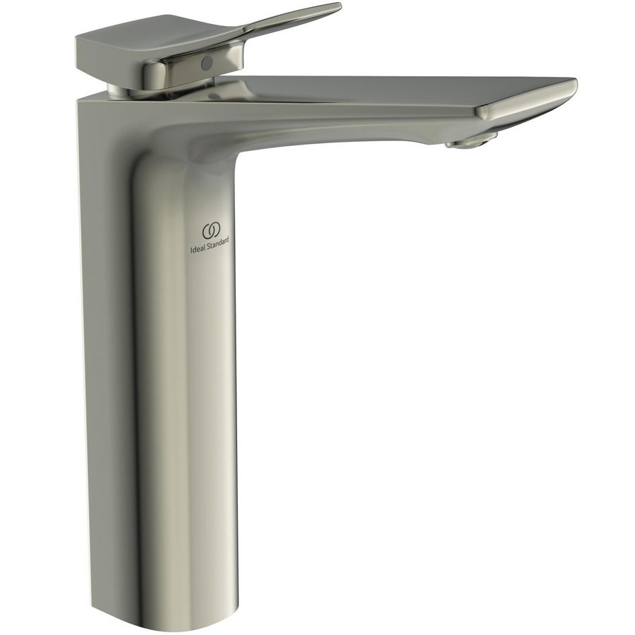 Conca verhoogde wastafelmengkraan zonder waste silver storm (rvs look)