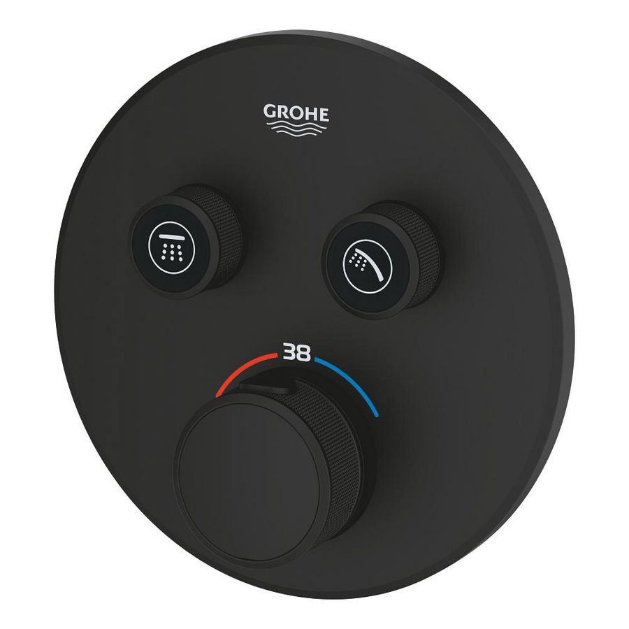 Afbouwdeel Grohtherm smartcontrol rond Phantom Black (mat zwart) (prof)
