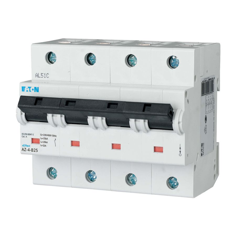 installatieautomaat (MCB) AZ B-karakteristiek 25A 4-polig 25kA