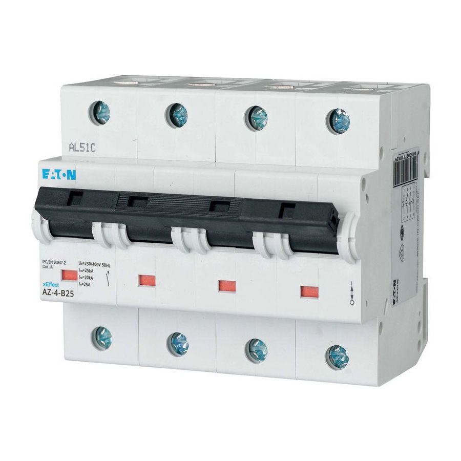 installatieautomaat (MCB) AZ B-karakteristiek 25A 4-polig 25kA