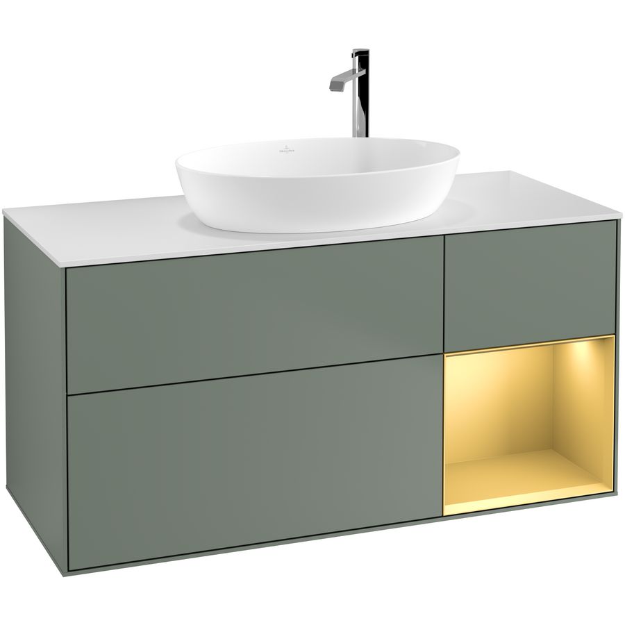 Wastafelonderkast Finion 1200x603x501mm Olive Matt Lacquer G951HFGM