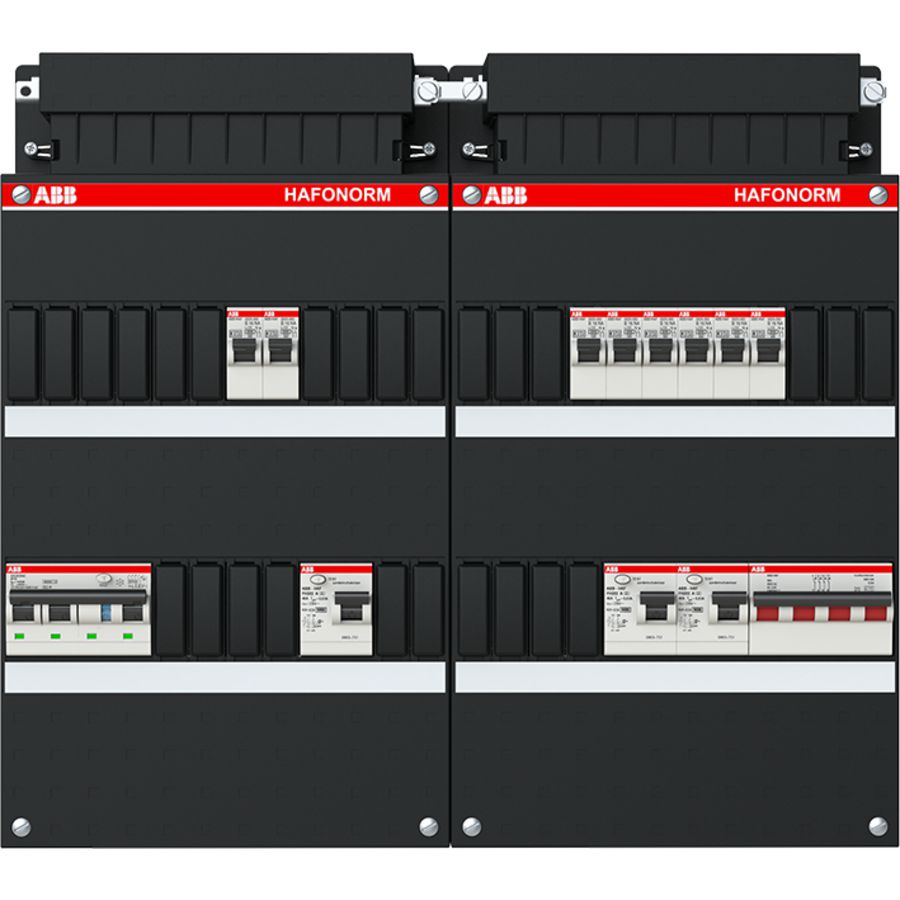Groepenkast 8x achter 3x 30mA = HS + C 3-fasen