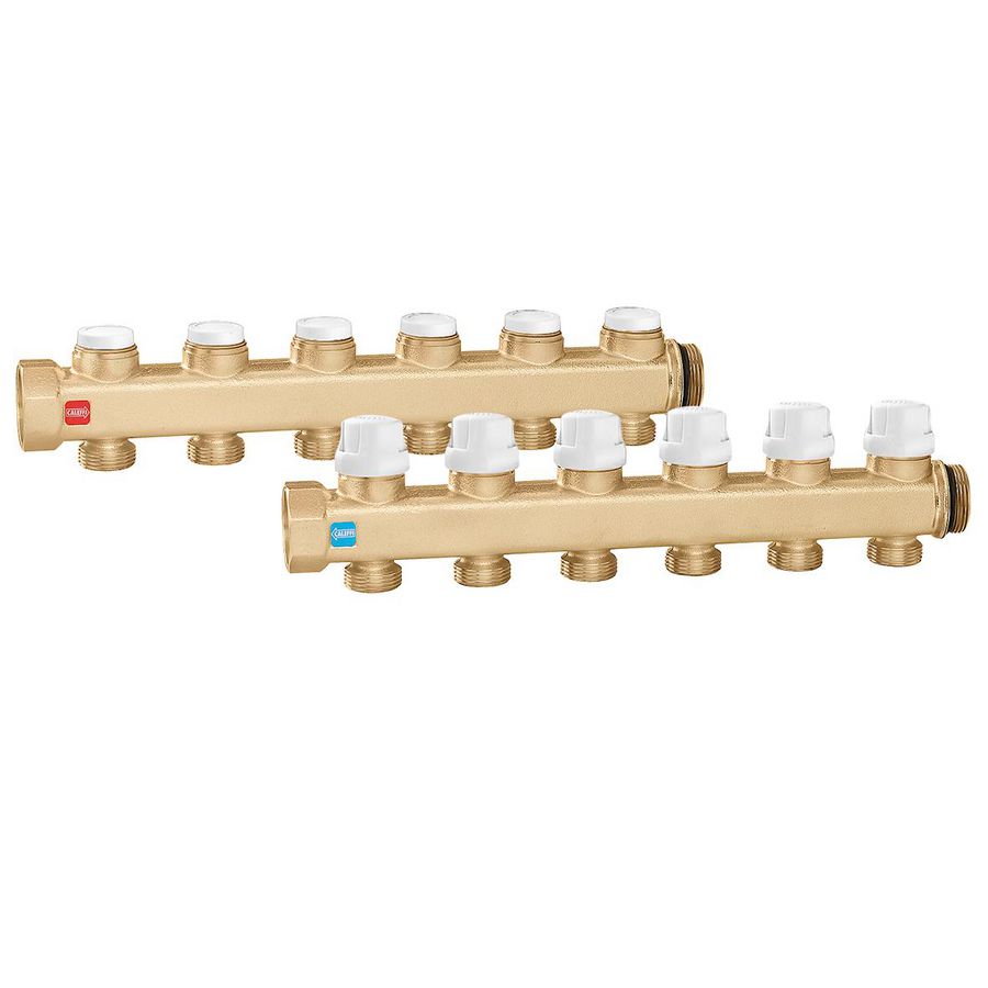 Set verdelers inregelbaar 1"x2 aansluitingen 3/4"bt.