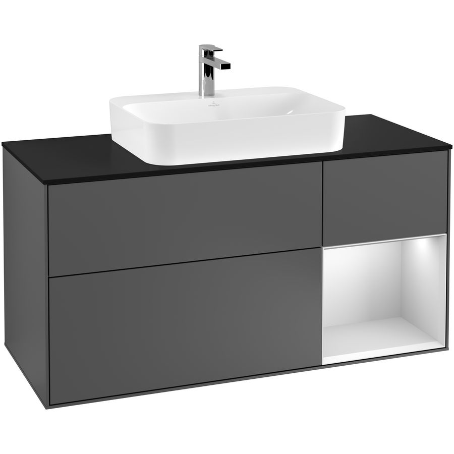 Wastafelonderkast Finion 1200x603x501mm Antr. Matt Lacquer F422MTGK