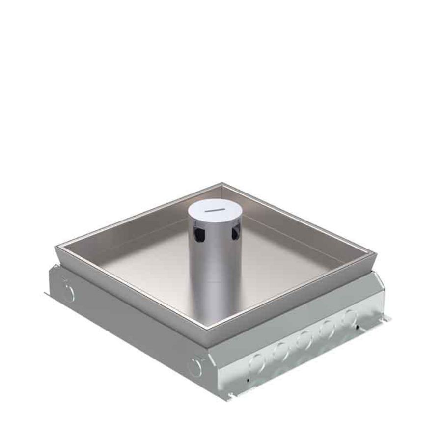 Vloercontactdoos instort 50mm 2x wandcontactdoos 6x datasp. RVS T25ZR IP55