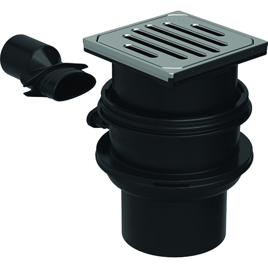 vloerput Varino 13x13cm vertcl.d110 d110mm d150mm