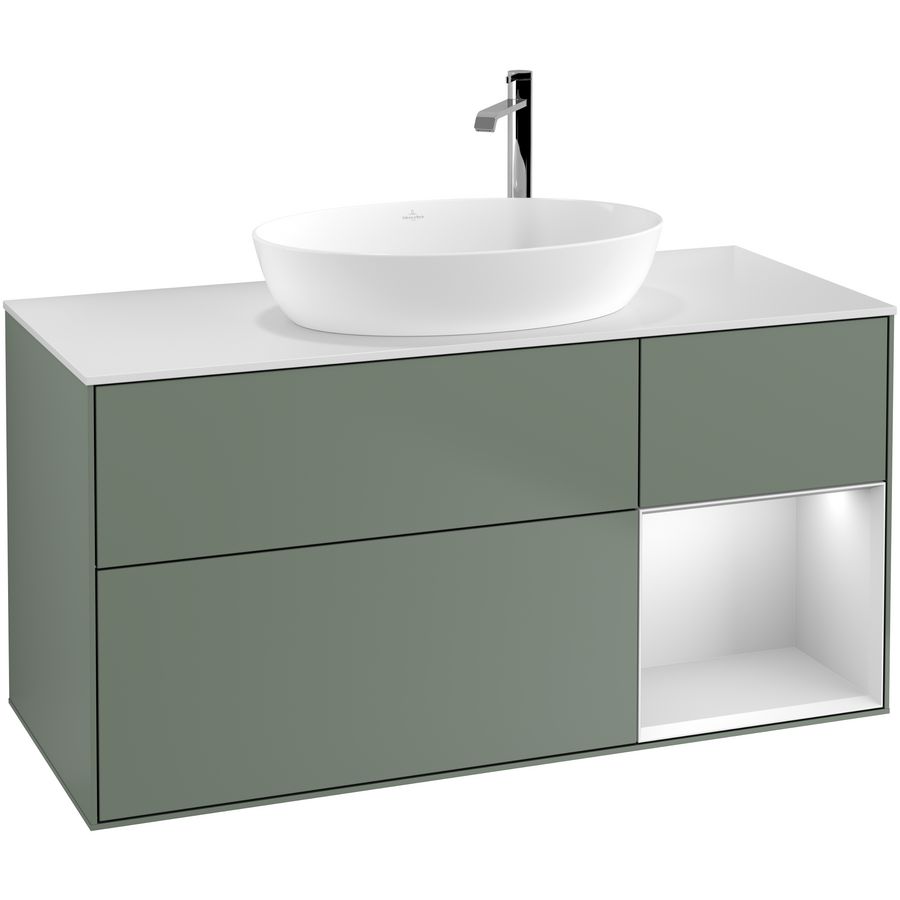 Wastafelonderkast Finion 1200x603x501mm Olive Matt Lacquer G951MTGM