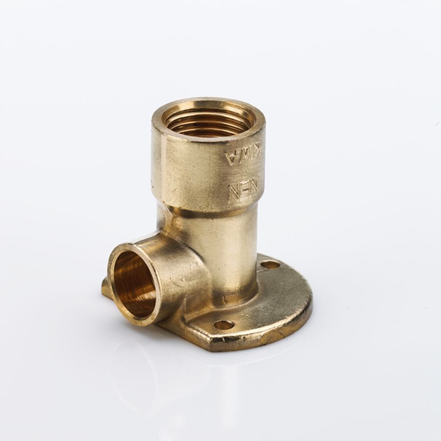 Soldeer muurplaat hoog 1/2x15xmm messing bn. x cap 0424446 VVE=10