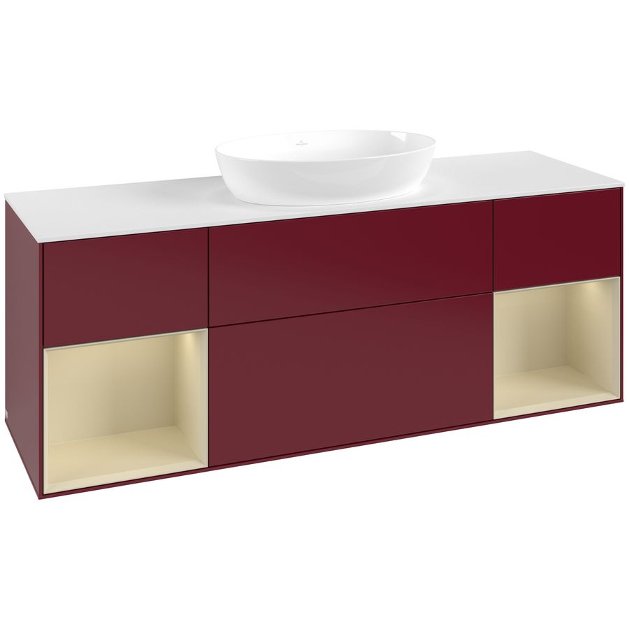 Wastafelonderkast Finion 1600x603x501mm Peony Matt Lacquer FD01HJHB