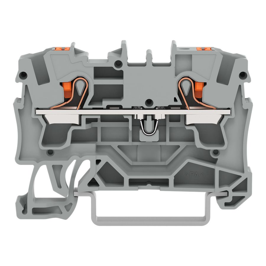 2-draads rijgklem Met drukknop 4 mm² grijs VVE=50