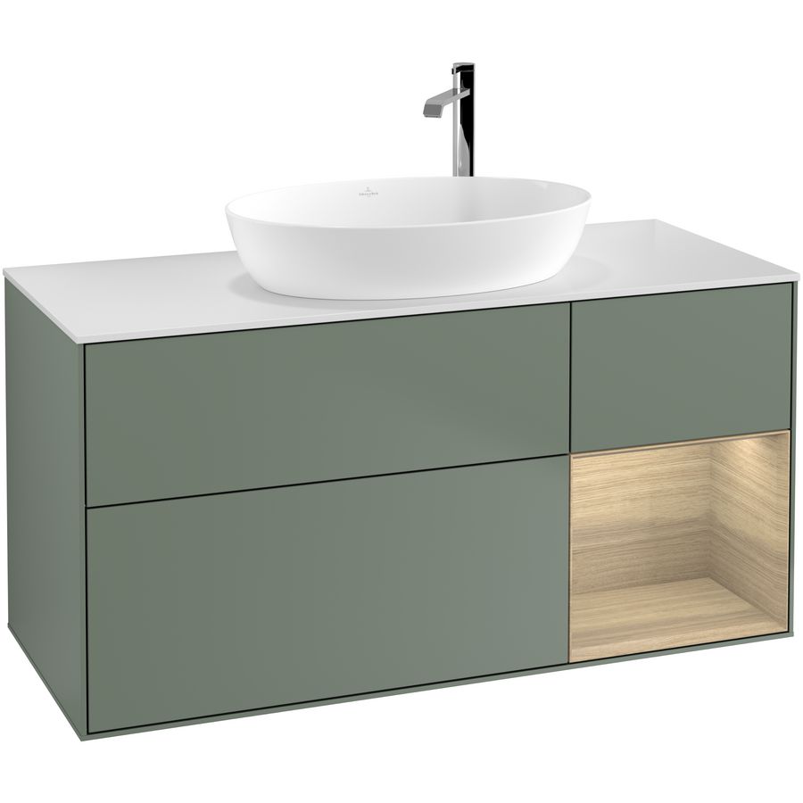 Wastafelonderkast Finion 1200x603x501mm Olive Matt Lacquer G951PCGM
