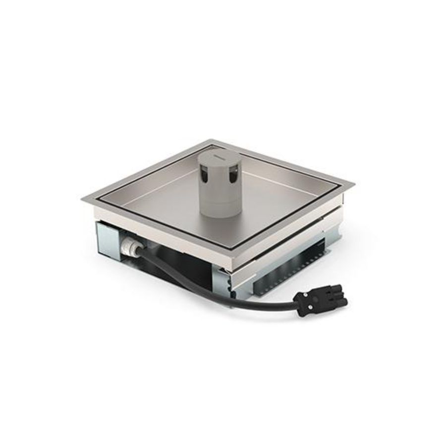 Vloercontactdoos basic 62mm Cat7 4x wandcontactdoos 8xdata uitsparing RVS T25IP55