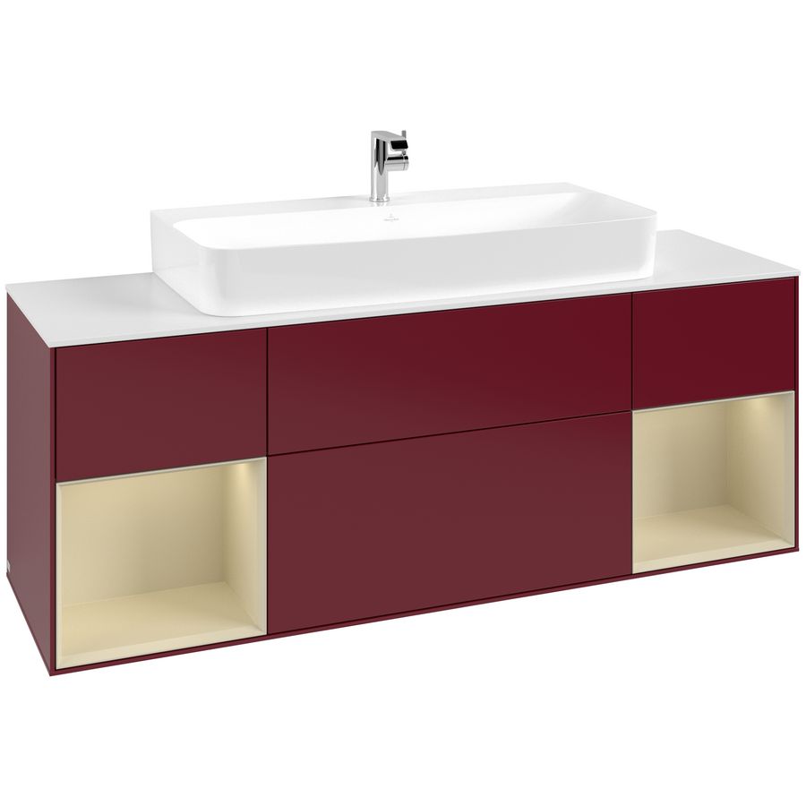 Wastafelonderkast Finion 1600x603x501mm Peony Matt Lacquer G211HJHB